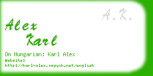 alex karl business card